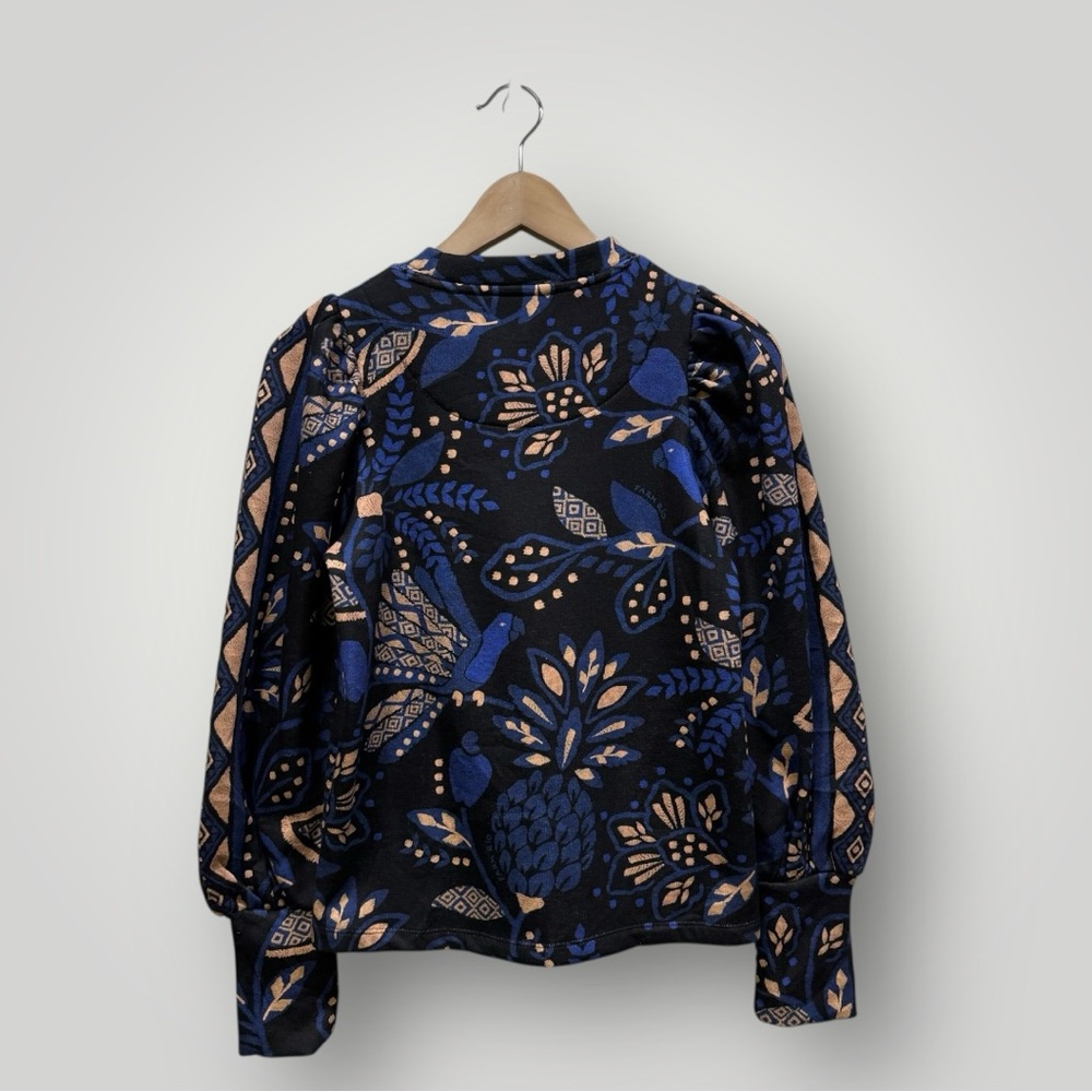 NWT FARM RIO Blue Macaw Forest‎ Sweatshirt Sz XS - Picture 7 of 10